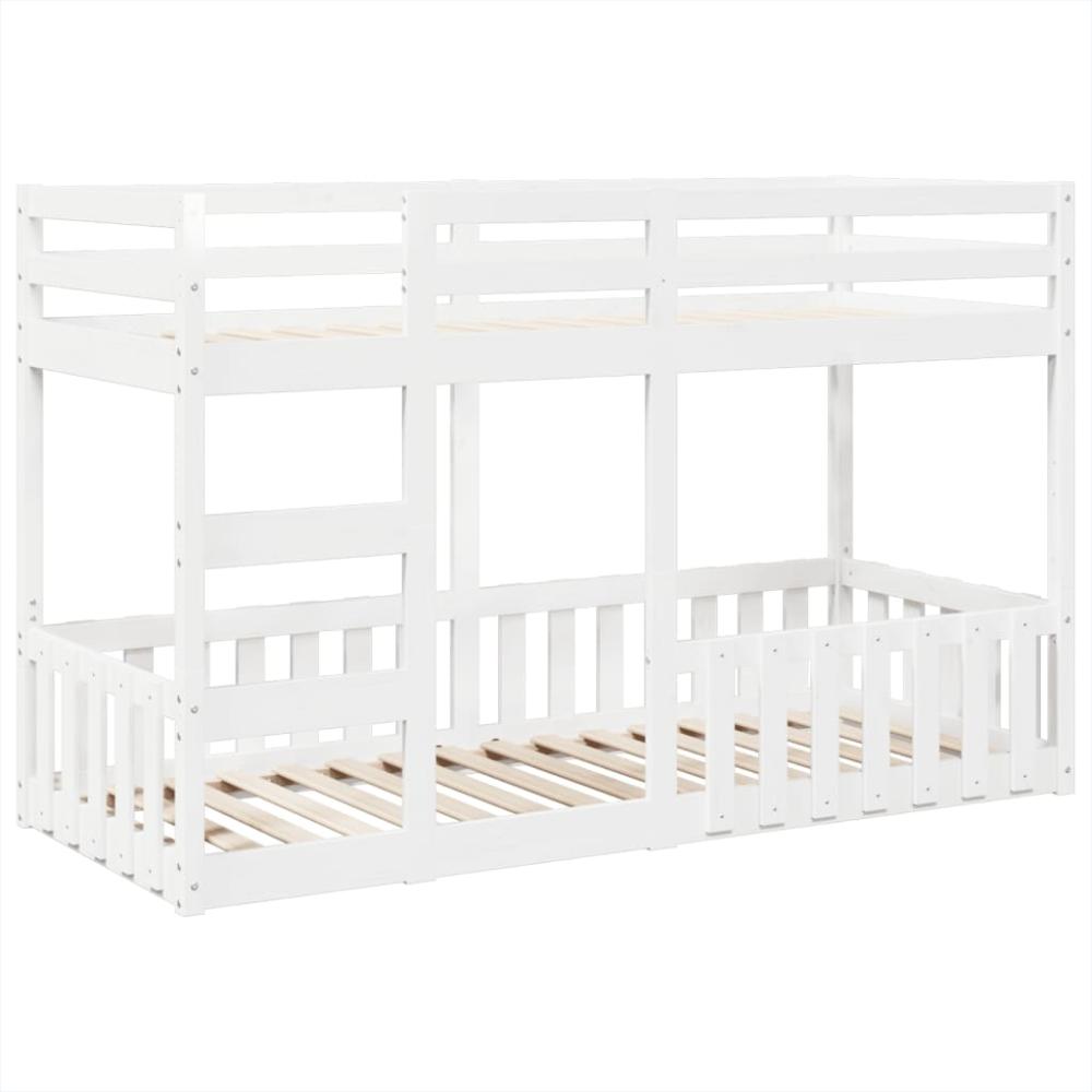 vidaXL Etagenbett Weiß 90x190 cm Massivholz Kiefer 3308593 Bild 1