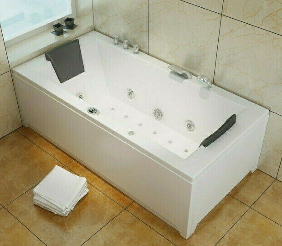 Luxus LED Whirlpool Badewanne SET 182x90cm +Heizung+Hydrojet +Ozon ´+Radio 2024 h Bild 1