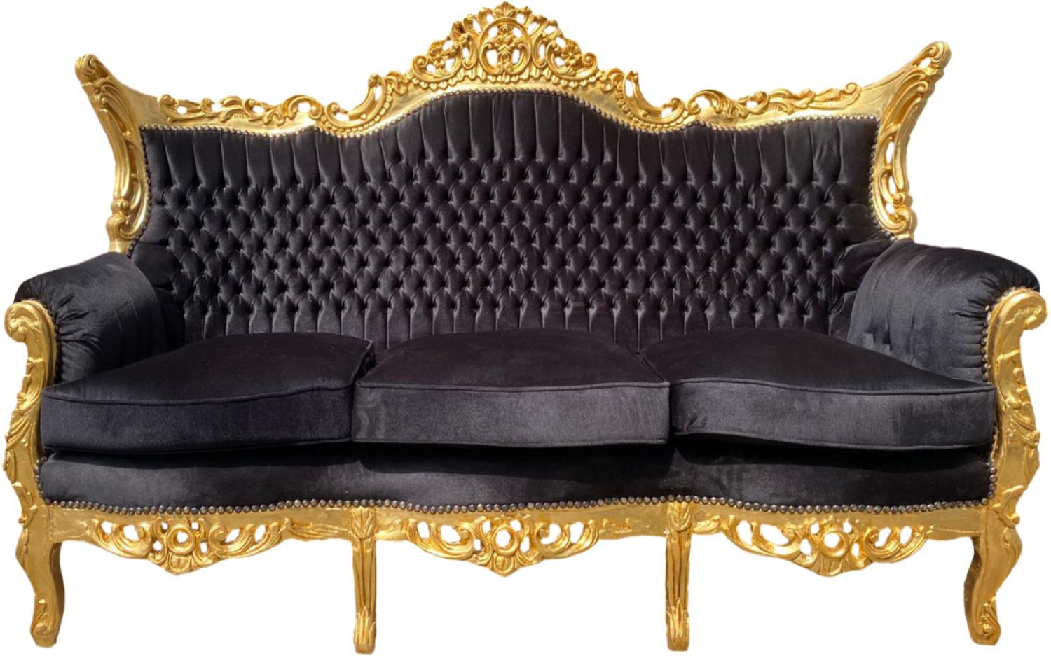 Casa Padrino Barock Sofa Master Schwarz/Gold Mod4 Bild 1