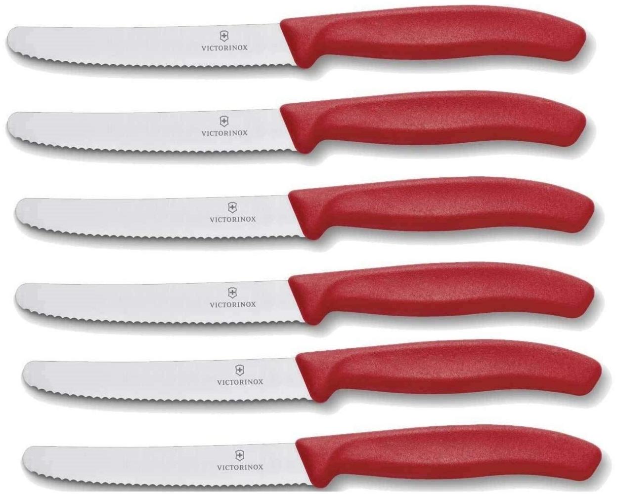 6 Stück Victorinox Tafelmesser Swiss Classic Rot Bild 1