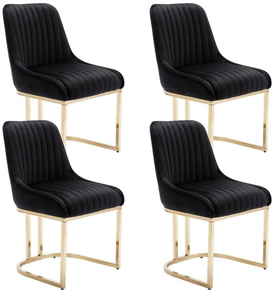 WAHSON OFFICE CHAIRS Esszimmerstuhl 2er Set Küchenstuhl mit goldene Stuhlbeine Bild 1