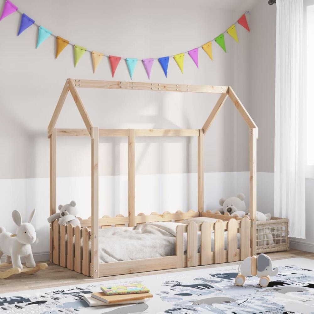 vidaXL Kinderbett Hausbett 70x140 cm Massivholz Kiefer 850698 Bild 1