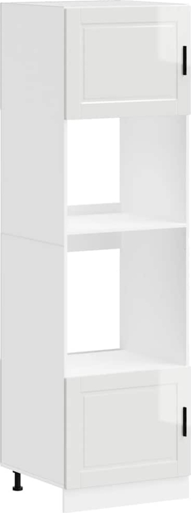 vidaXL Herdumbauschränke 2 Stk. Porto Hochglanz-Weiß Holzwerkstoff 3315053 Bild 1