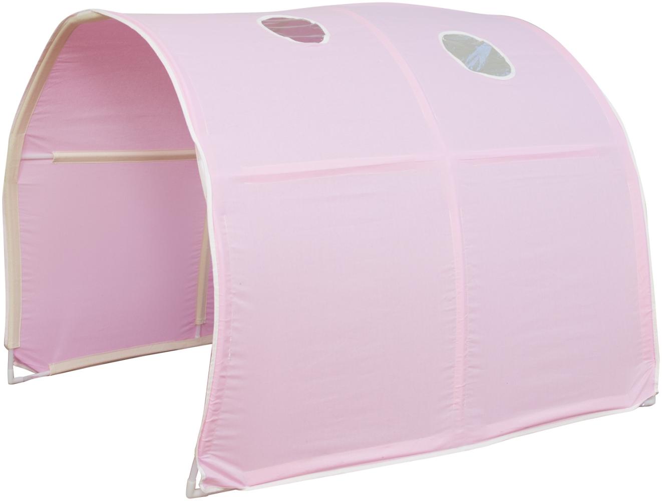 Homestyle4u Tunnel für Hochbett, Baumwolle rosa, B/H/T: 90 x 70 x 100 cm Bild 1