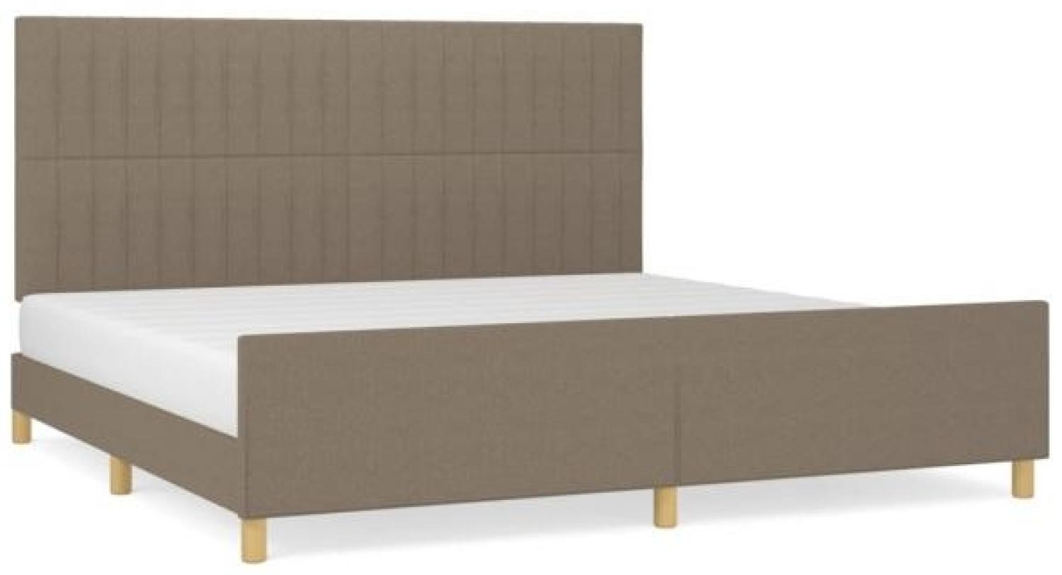 Bettgestell mit Kopfteil Taupe 200x200 cm Stoff [3125247] Bild 1