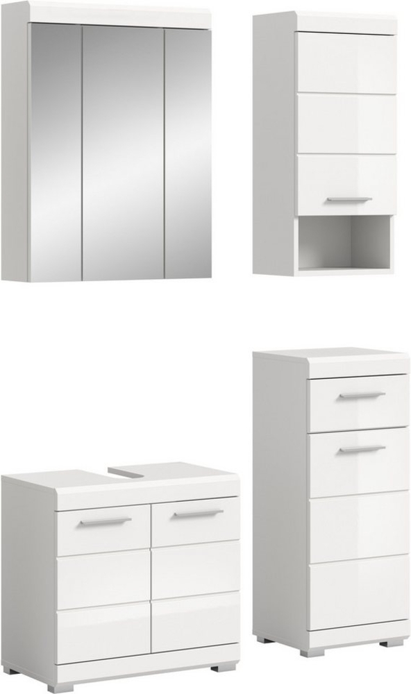 INOSIGN Badmöbel-Set Siena, 4 teilig, bestehend aus:, (Set), Waschbeckenunterschrank, Spiegelschrank, Unterschrank, Hängeschrank Bild 1
