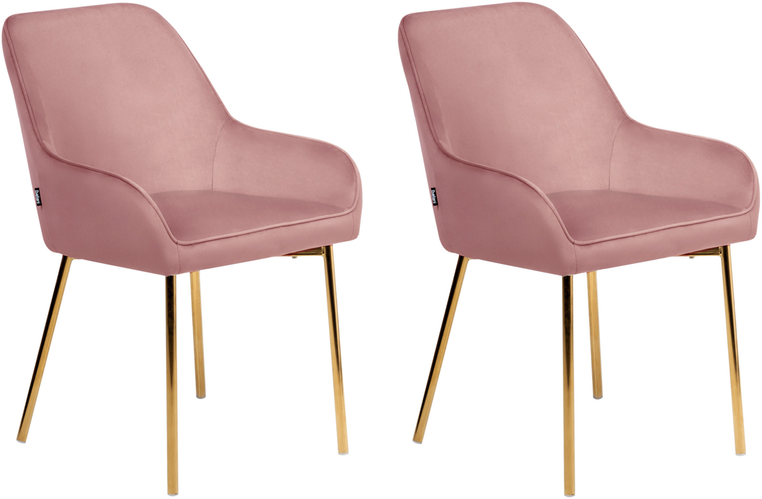 Esszimmerstuhl 2er Set LOVERNA Samtstoff Rosa Bild 1