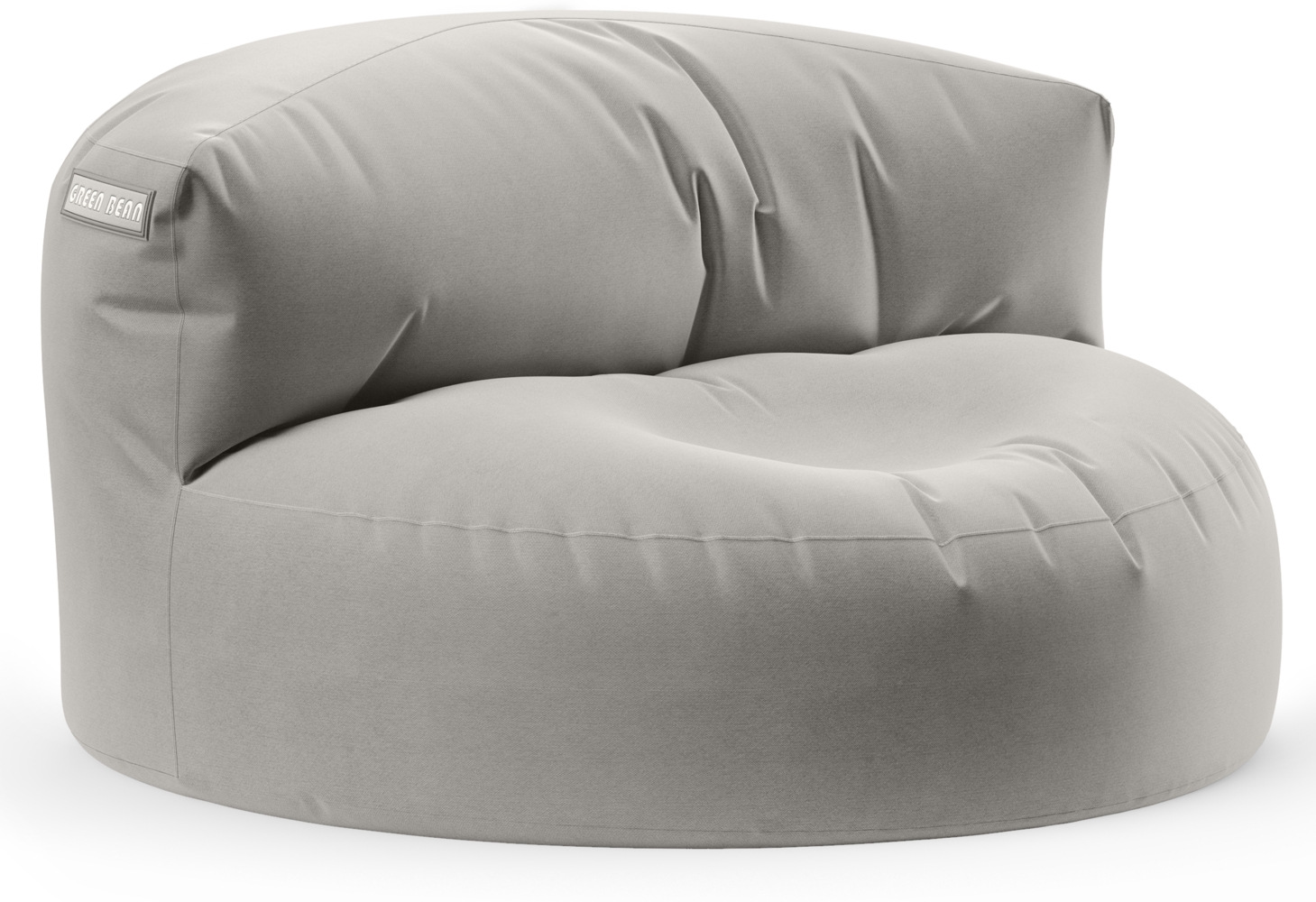 Green Bean® Sitzsack Sofa mit Füllmaterial - Lounge im Sitzsack-Design 90x50cm mit ergonomischer Rückenlehne & waschbarem Bezug - Indoor und Outdoor geeignet in Hellgrau Bild 1