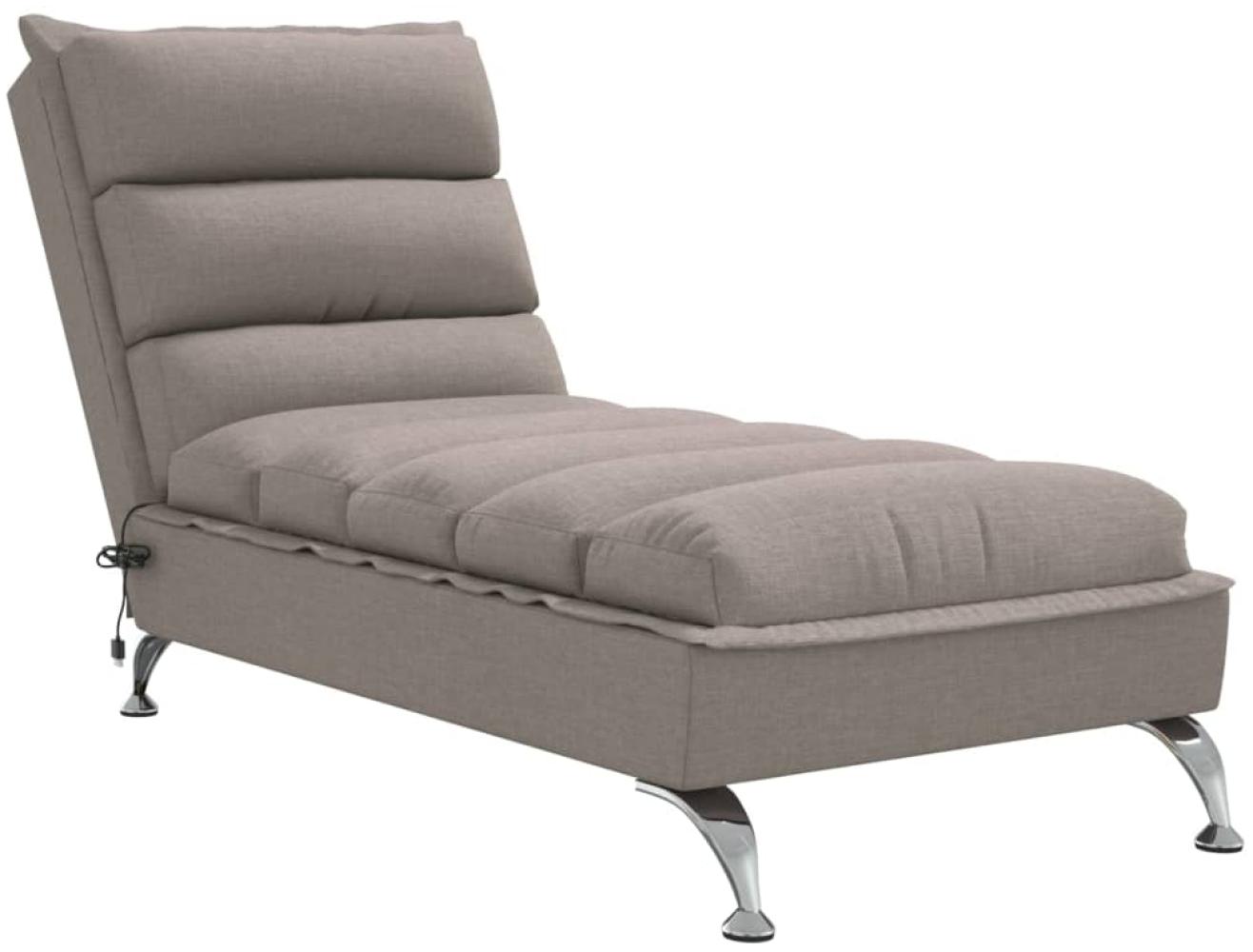 vidaXL Massage-Chaiselongue mit Kissen Taupe Stoff 379479 Bild 1