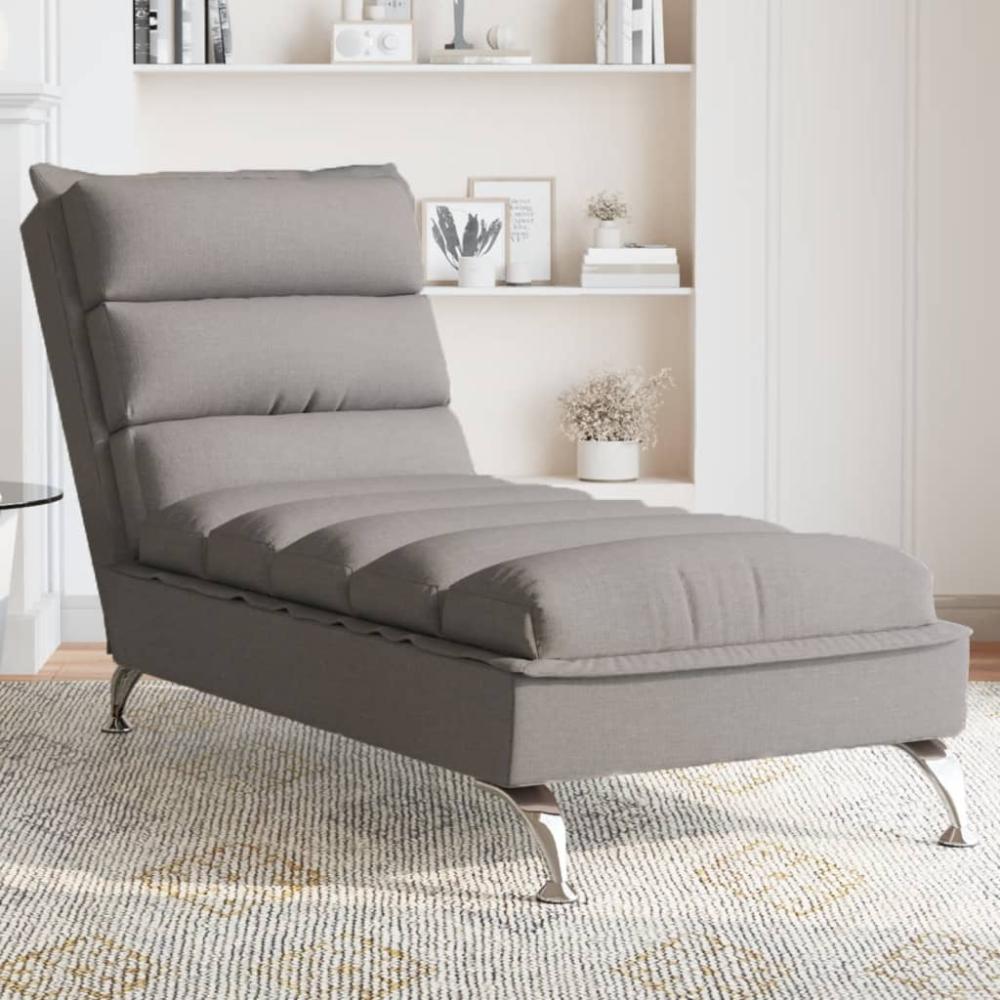 vidaXL Massage-Chaiselongue mit Kissen Taupe Stoff 379479 Bild 1