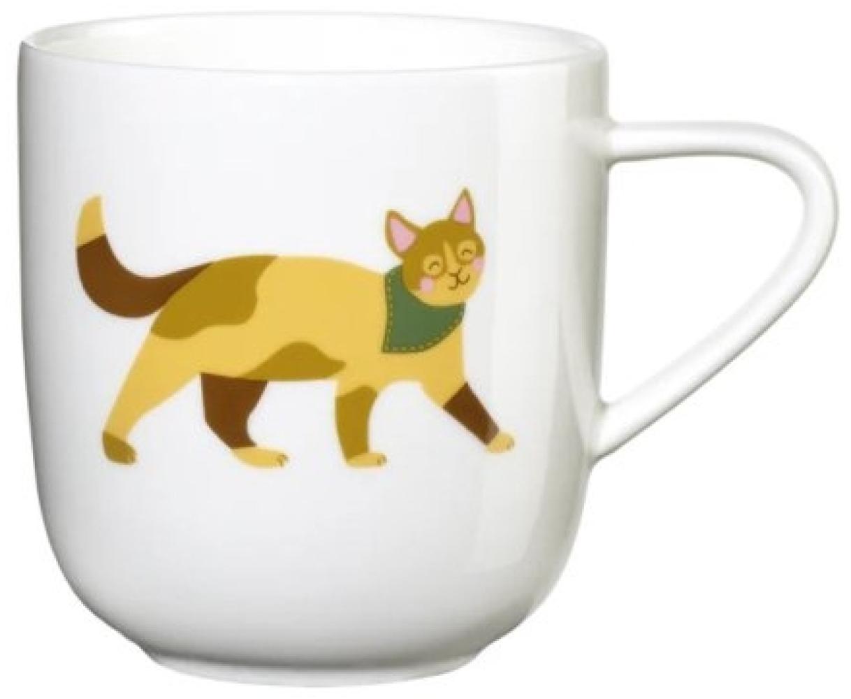 ASA Selection kids Henkelbecher Kater Kasimir, Henkel Becher, Tasse, Teetasse, Fine Bone China, Weiß Glänzend, 250 ml, 38066314 Bild 1