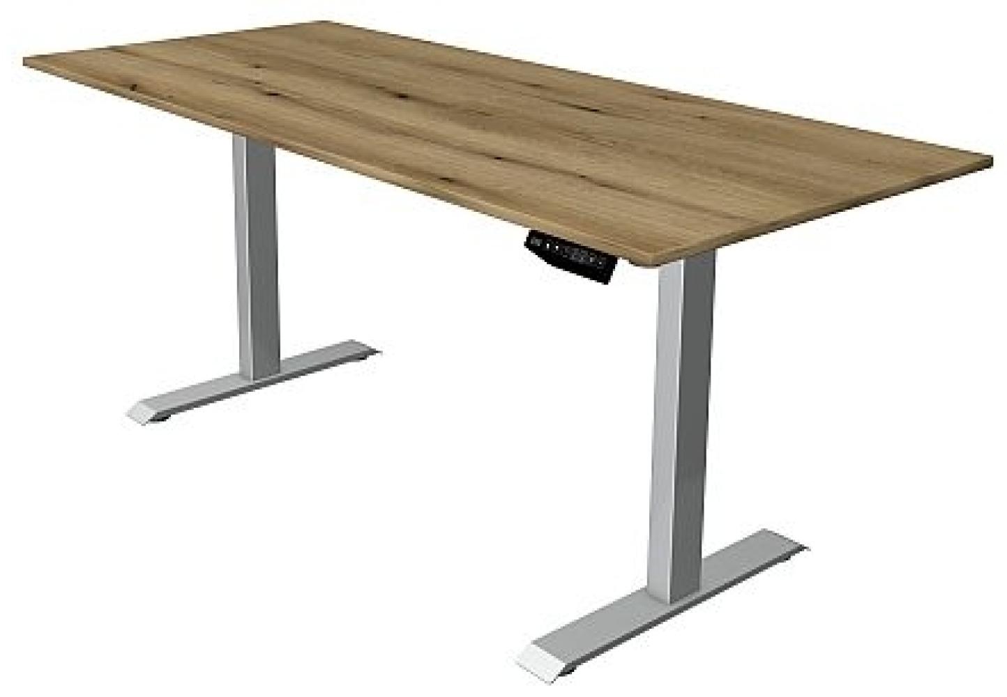 Kerkmann Schreibtisch Sitz-Stehtisch MOVE 1 silber 180x80x74-123cm elektr. höhenverstellbar asteiche Bild 1