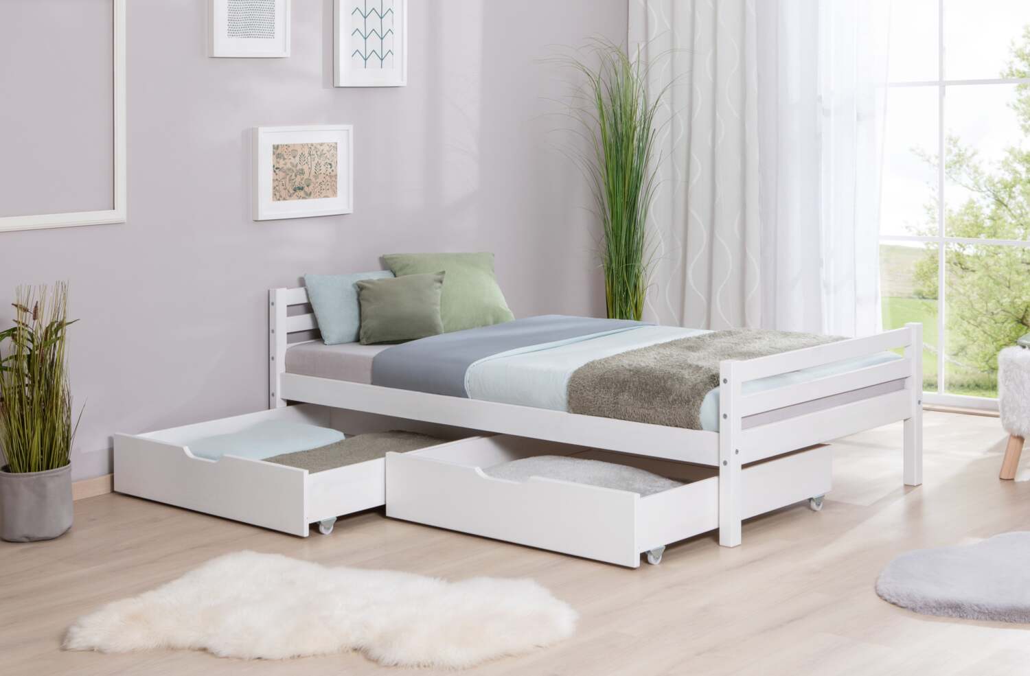 Einzelbett "Nadine" 90x200 Kiefer massiv Bild 1