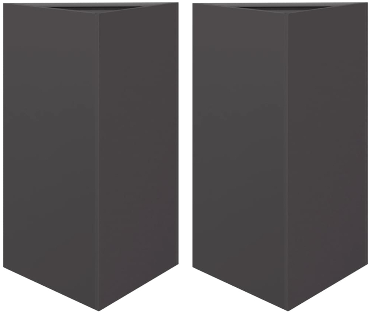 vidaXL Pflanzkübel 2 Stk. Schwarz Dreieckig 50x43x75 cm Stahl 851172 Bild 1