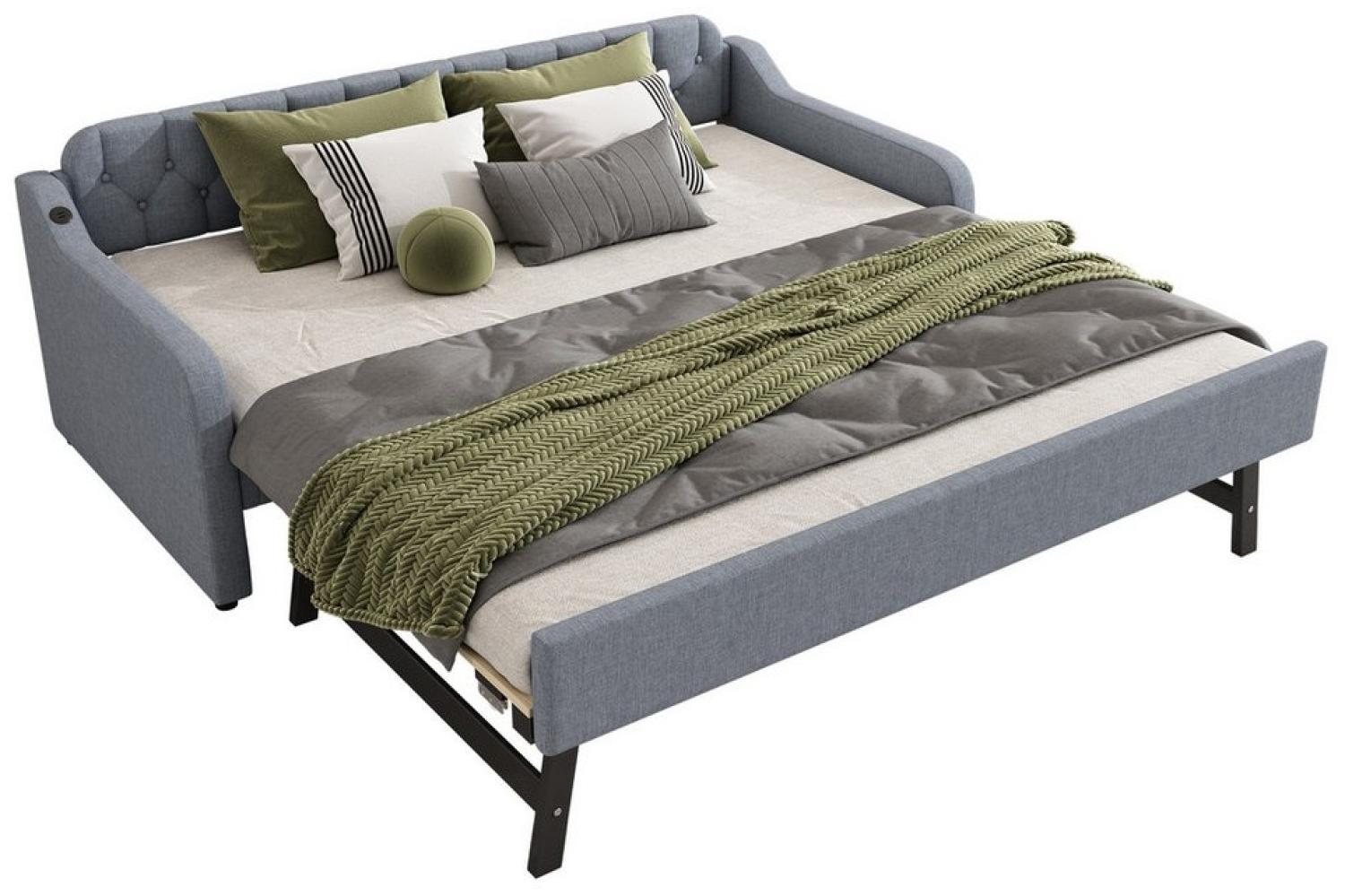 FLASMR Schlafsofa Schlafsofa,Tagesbett,mit ausziehbares Rollbett,USB-Anschluss-90*200cm, 1 Teile Bild 1