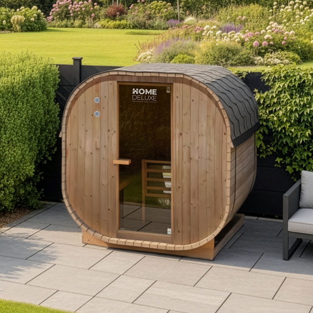 HOME DELUXE Outdoor Sauna CUBE L - 194 x 180 cm für 4 Personen Bild 1