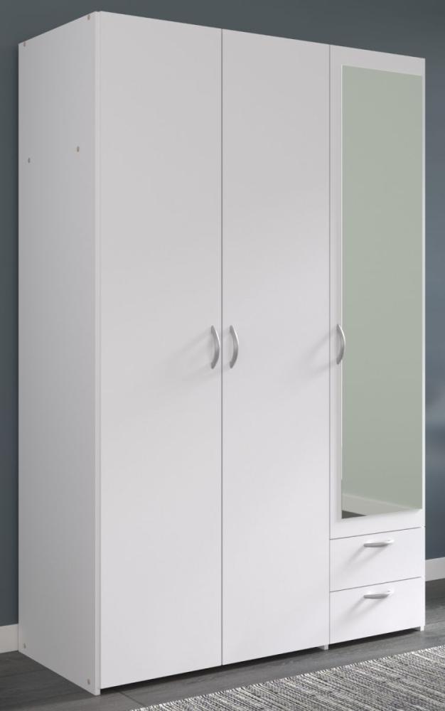 Kleiderschrank Enjour in weiß mit Spiegel 3-türig 120 cm Bild 1