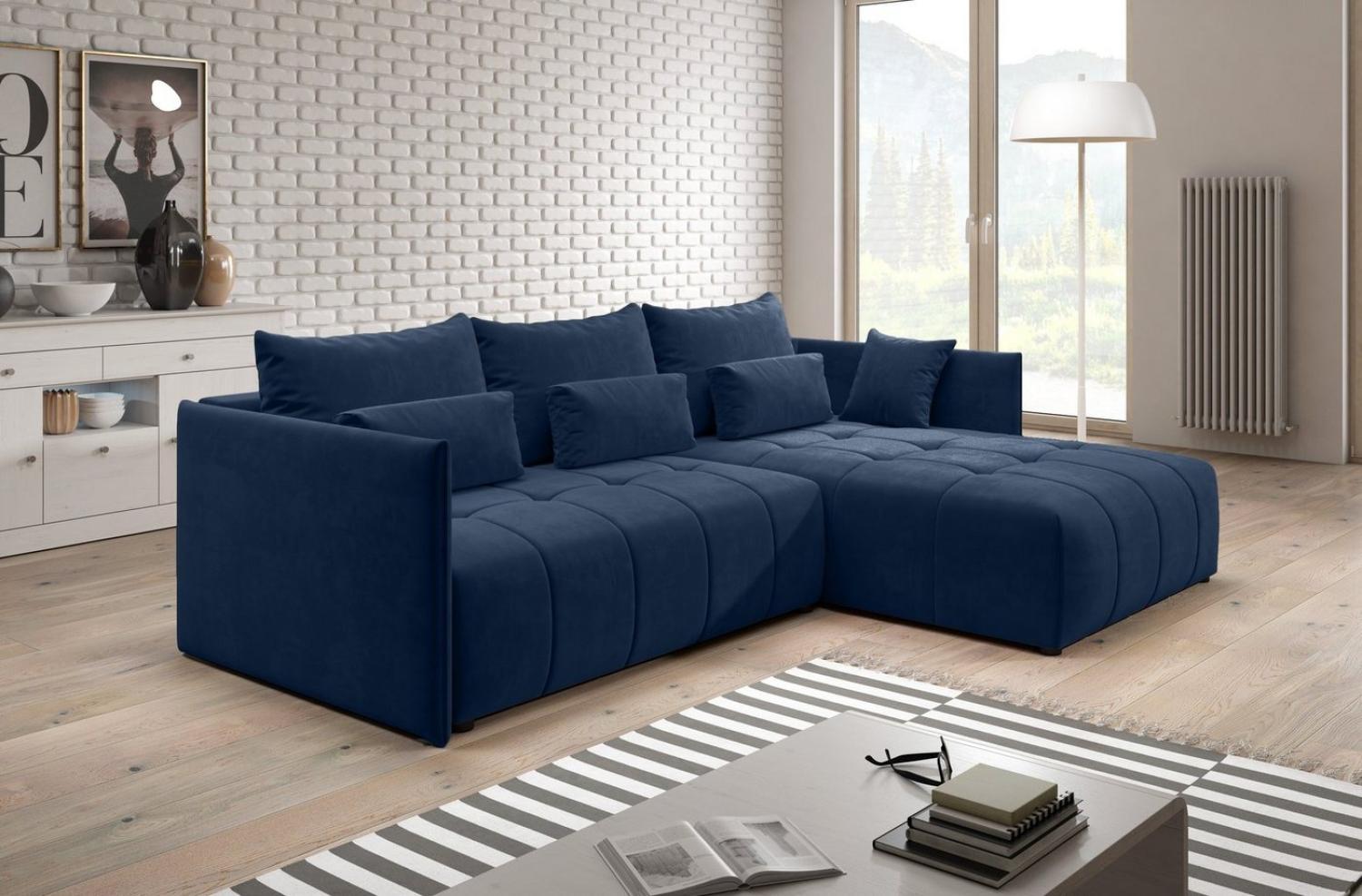 Furnix Ecksofa YALTA Schlafsofa Couch ausziehbar mit Bettkasten und Kissen, elegantes Design und Funktionalität Bild 1