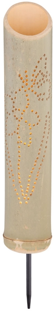 LED Solar-Steckleuchte, Bambus, Dekor-Stanzungen, H 49,5 cm Bild 1