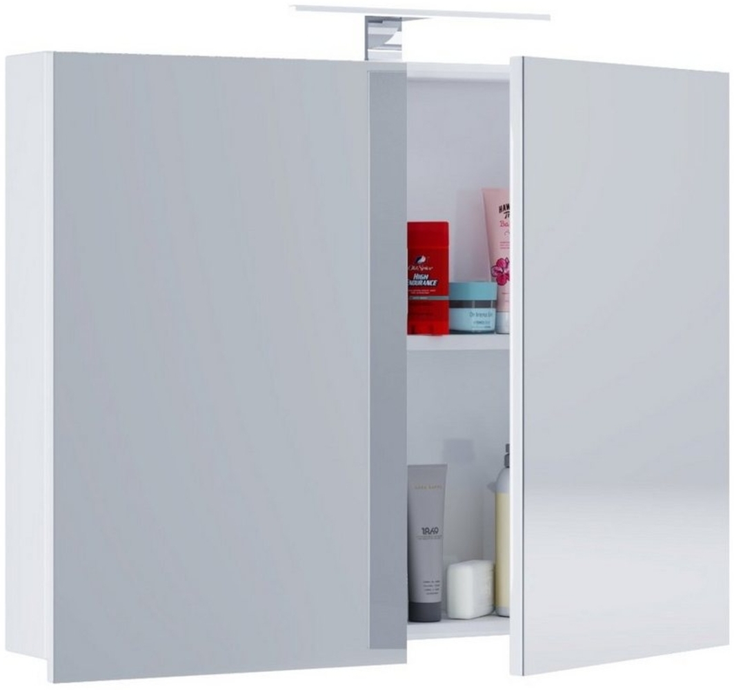 VCB1 Badschrank 60cm Wandschrank Bad Möbel Hängeschrank Spiegel weiß Möbel Bild 1