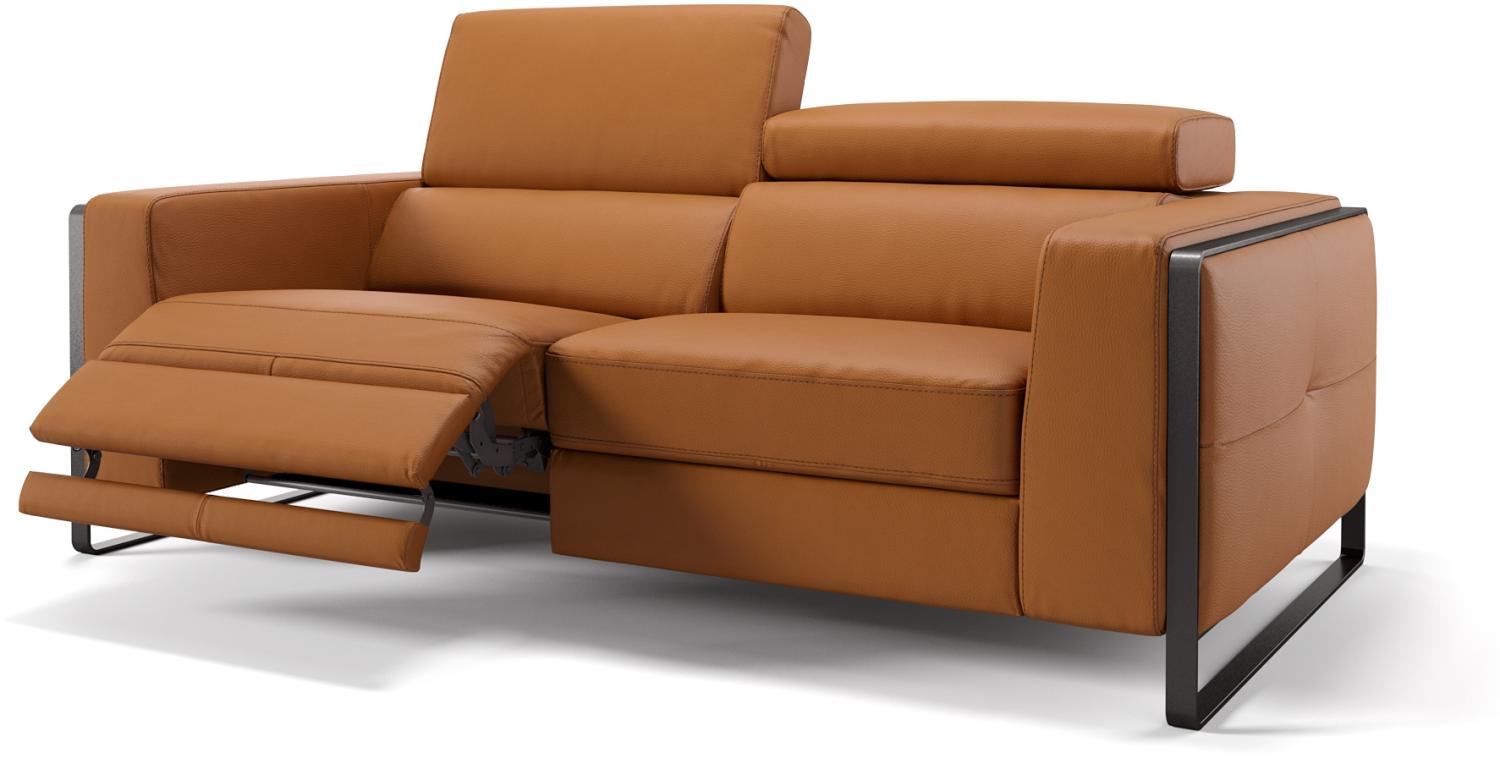 Sofanella Dreisitzer MANZANO Ledercouch Funktionssofa Couch in Cognac Bild 1