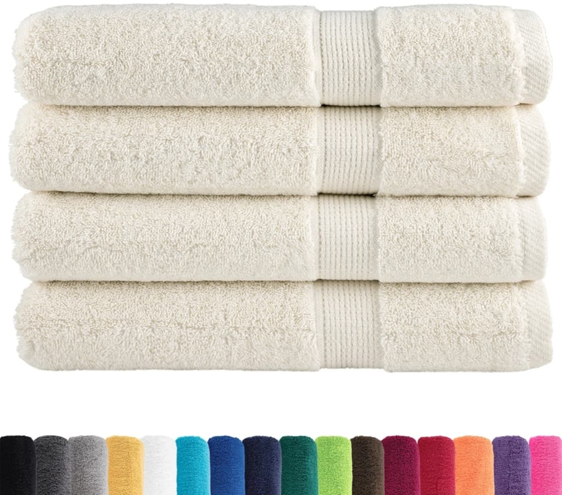vidaXL Premium-Handtücher SOLUND 4 Stk. Cremeweiß 100x200 cm 600 g/m² 137486 Bild 1