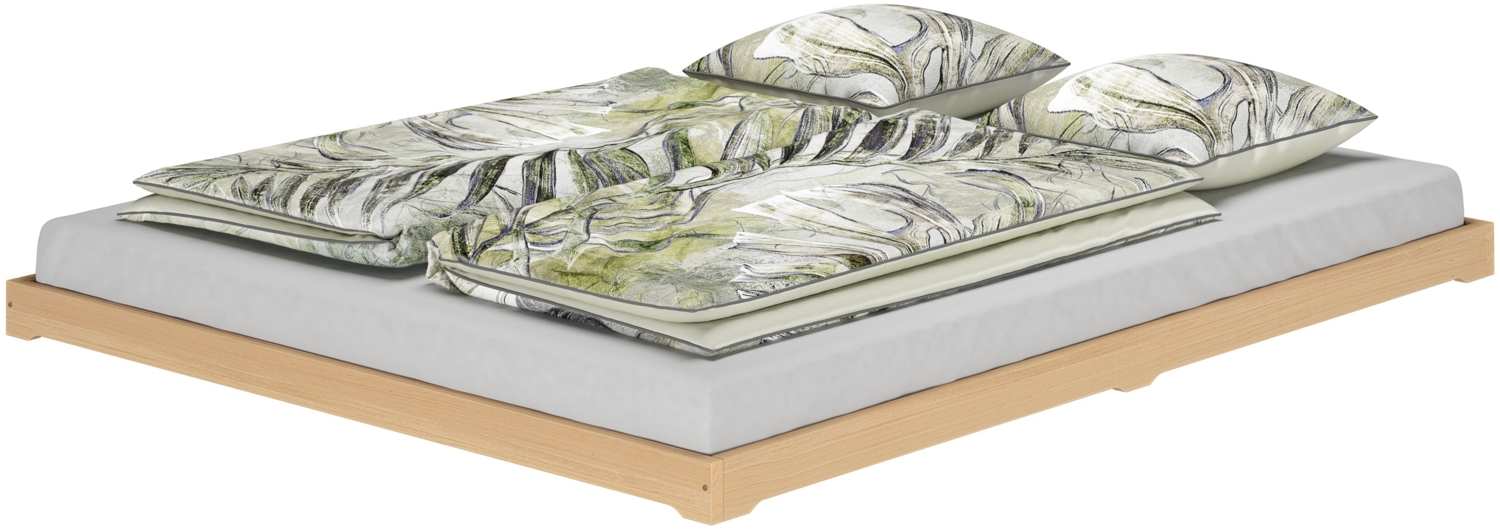 Niederflurbett Bodenbett Studentenbett Teenagerbett 200x200 Buche Massivholz V-60.66-20ohne Zubehör Bild 1