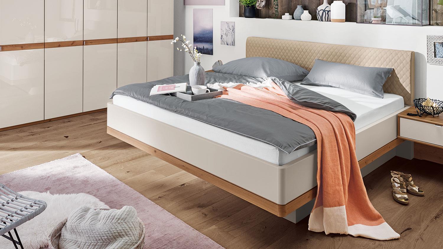 'Barcelona' Doppelbett Futonbett, Creme Champagner, 180x200 cm Bild 1