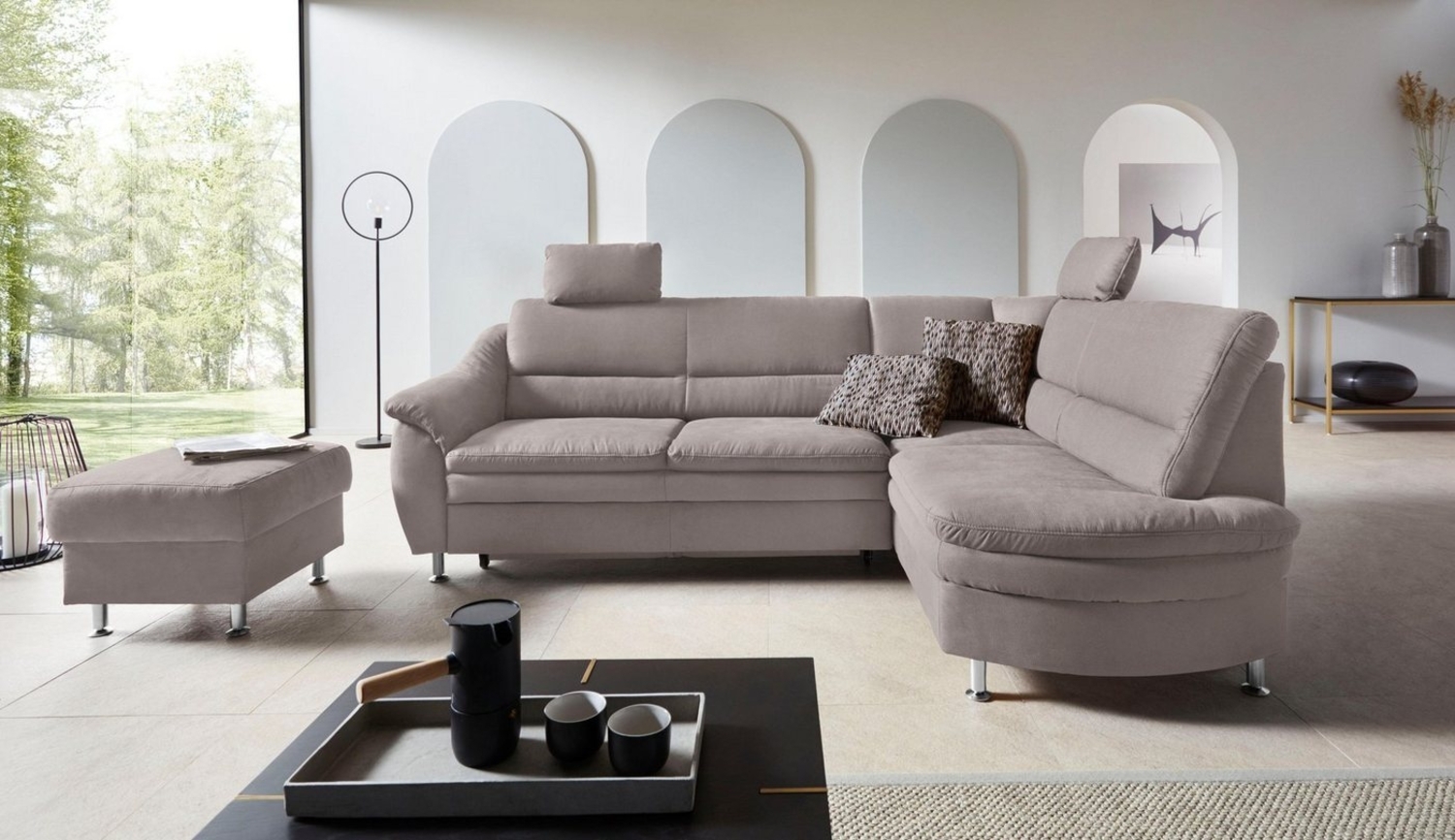 Places of Style Ecksofa Cardoso L-Form, Federkern, wahlweise mit Bett, Schubkasten Bild 1