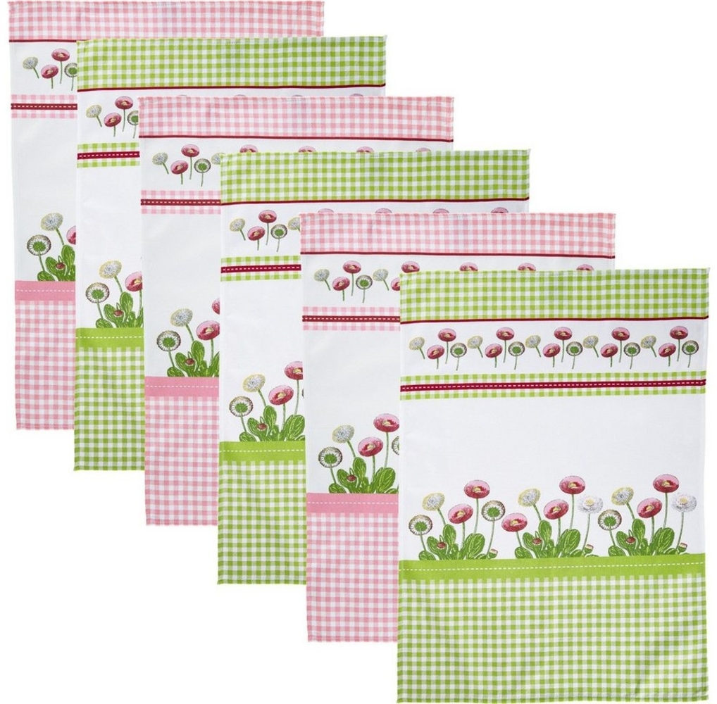 Erwin Müller Geschirrtuch Geschirrtuch 6er-Pack, Baumwolle Karo Bild 1