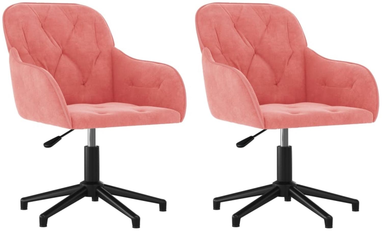 vidaXL Esszimmerstühle 2 Stk. Drehbar Rosa Samt 3103381 Bild 1