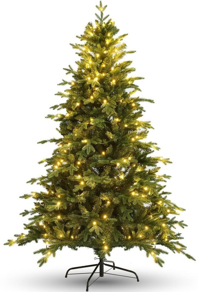 LUCKZON Künstlicher Weihnachtsbaum 6FT 183cm grün, PE/PVC, schwer entflammbar, Frasertanne, 250 LED-Warmlichter, 950T Zweige, 7 Zoll Bild 1