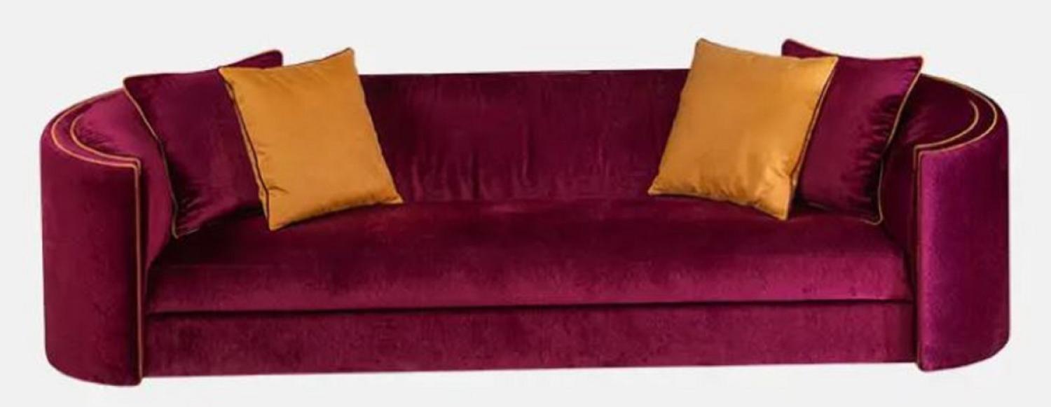 Casa Padrino Luxus Sofa Lila / Orange 275 x 89 x H. 75 cm - Wohnzimmer Sofa - Hotel Sofa - Wohnzimmer Möbel - Wohnzimmer Einrichtung - Hotel Möbel - Luxus Möbel - Luxus Einrichtung Bild 1