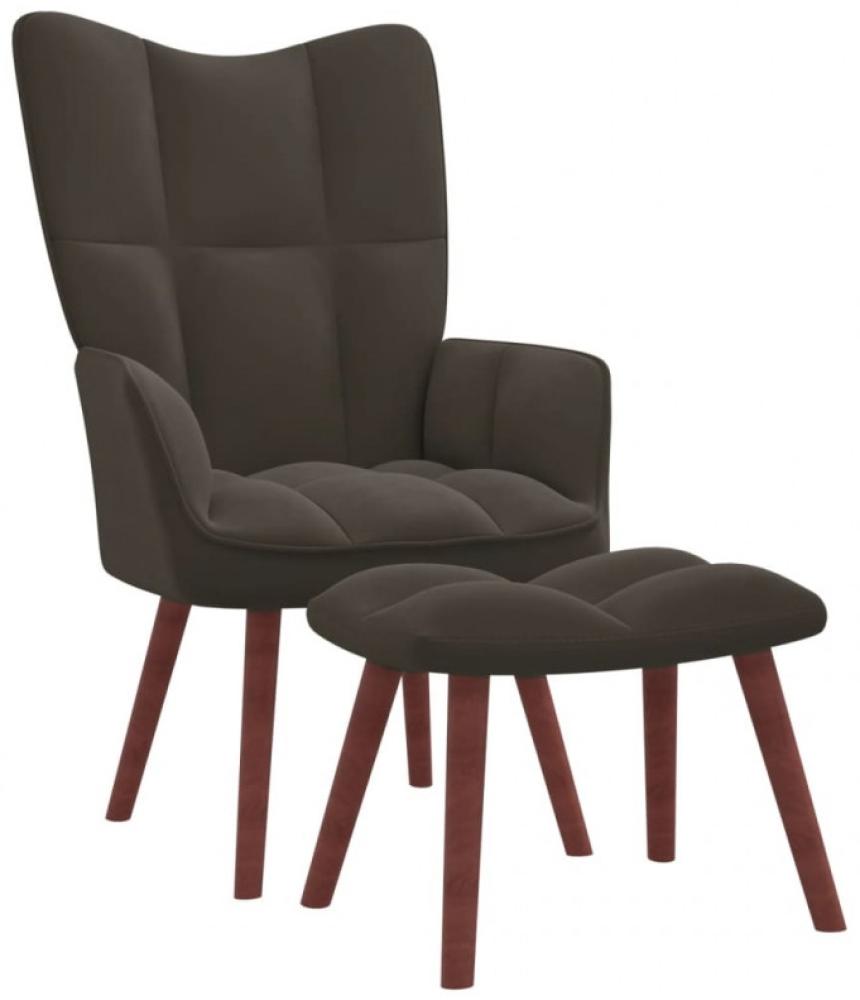 vidaXL Relaxsessel mit Hocker Dunkelgrau Samt [328063] Bild 1