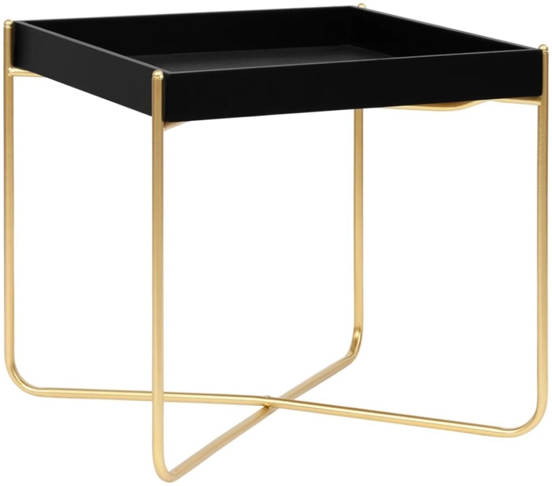 vidaXL Beistelltisch Schwarz und Golden 38x38x38,5 cm MDF 322799 Bild 1