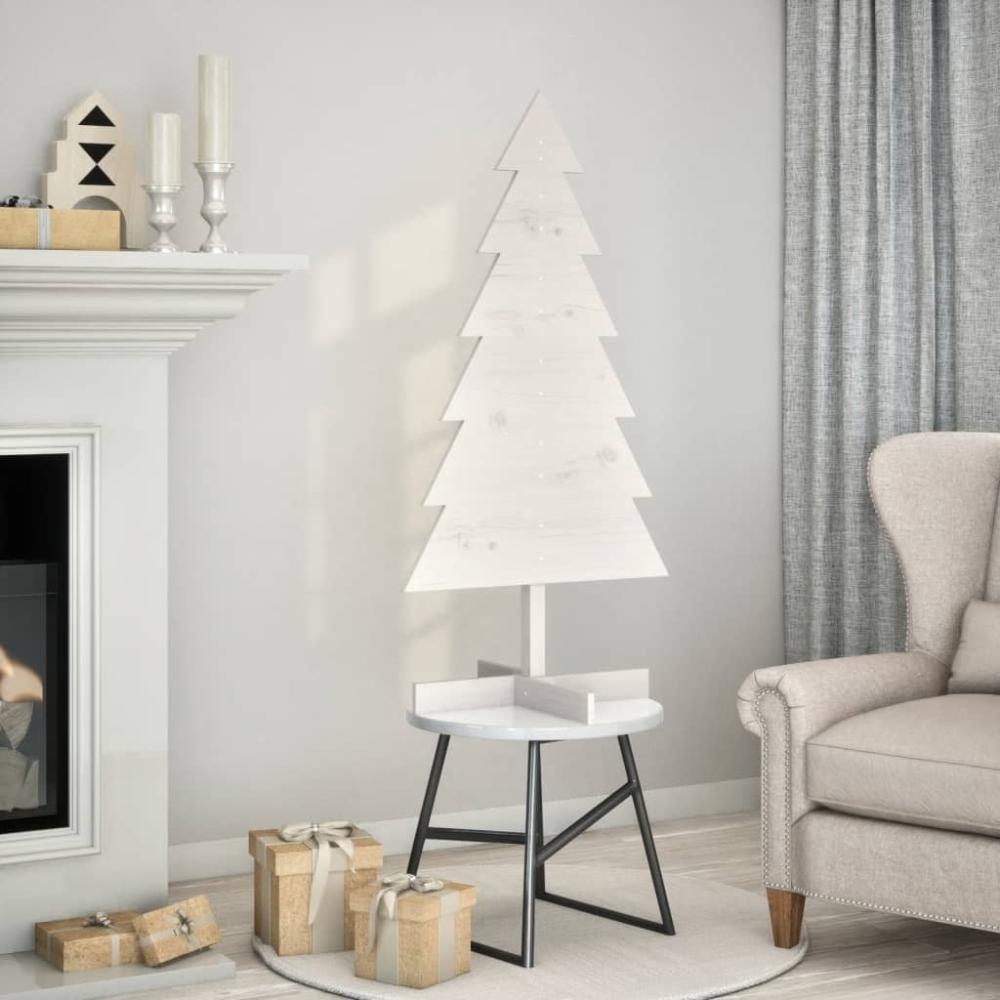 vidaXL Weihnachtsbaum zum Schmücken Weiß 120 cm Massivholz Kiefer 858190 Bild 1