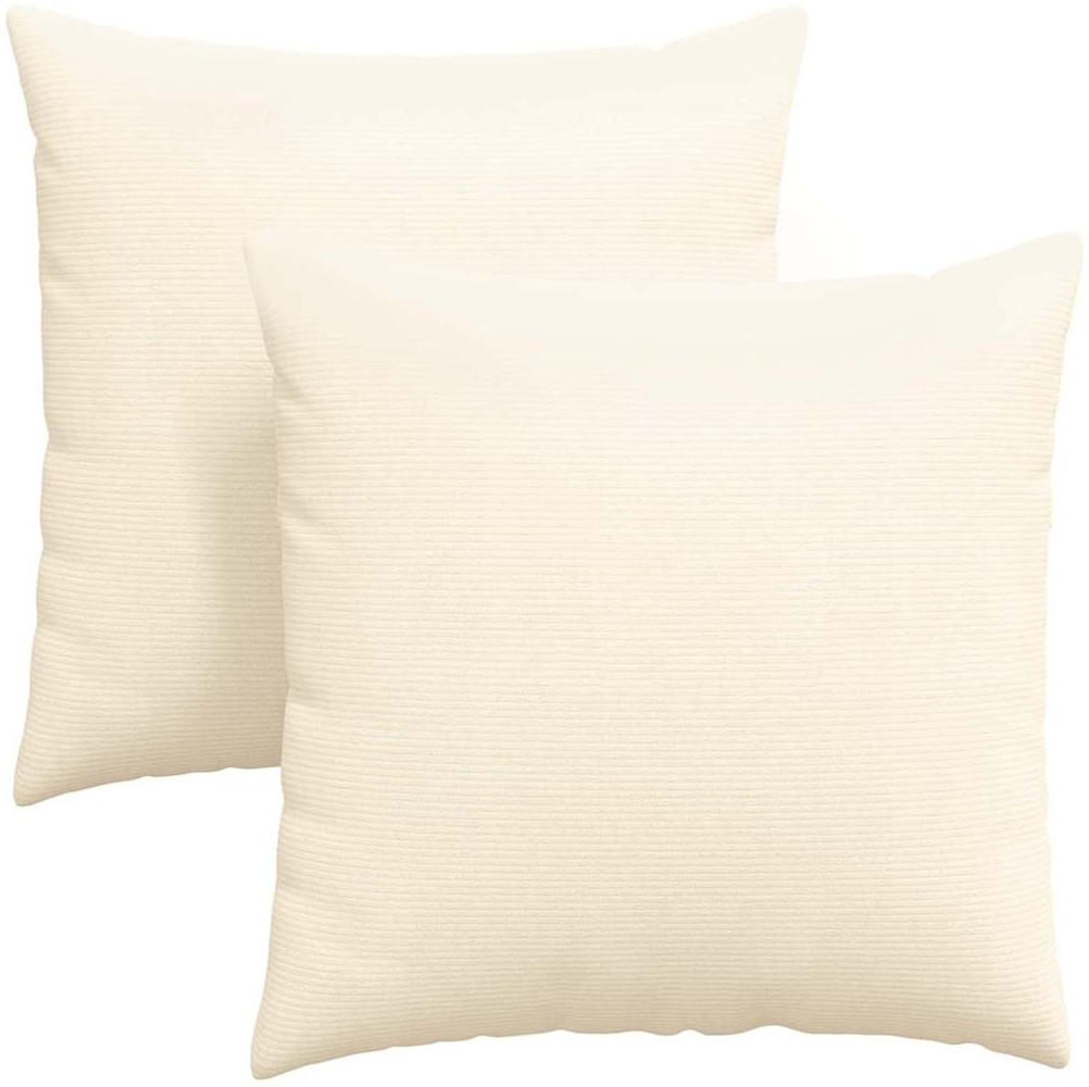vidaXL Sofakissen 2 Stück Creme 60 x 60 cm Cordstoff 42014034 Bild 1
