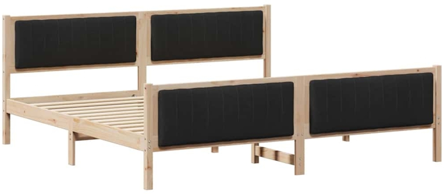 vidaXL Bettgestell Braun und Schwarz 200 x 200 cm Massivholz Kiefer 3394300 Bild 1