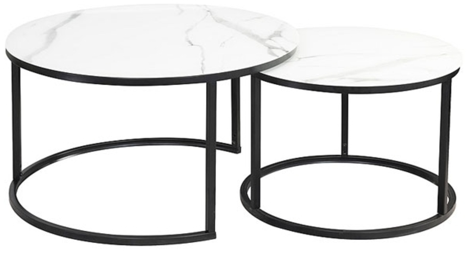 2er-Set Couchtisch Wohnzimmertisch Atlanta 80x80 cm 60x60 cm Bild 1