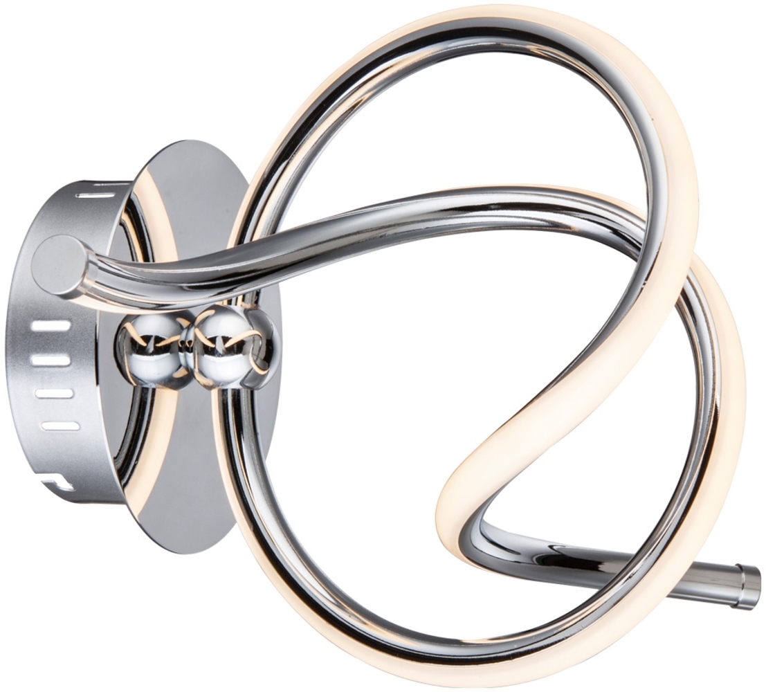 LED Design Wandleuchte geschwungen, Chrom, satiniert, WAVE Bild 1