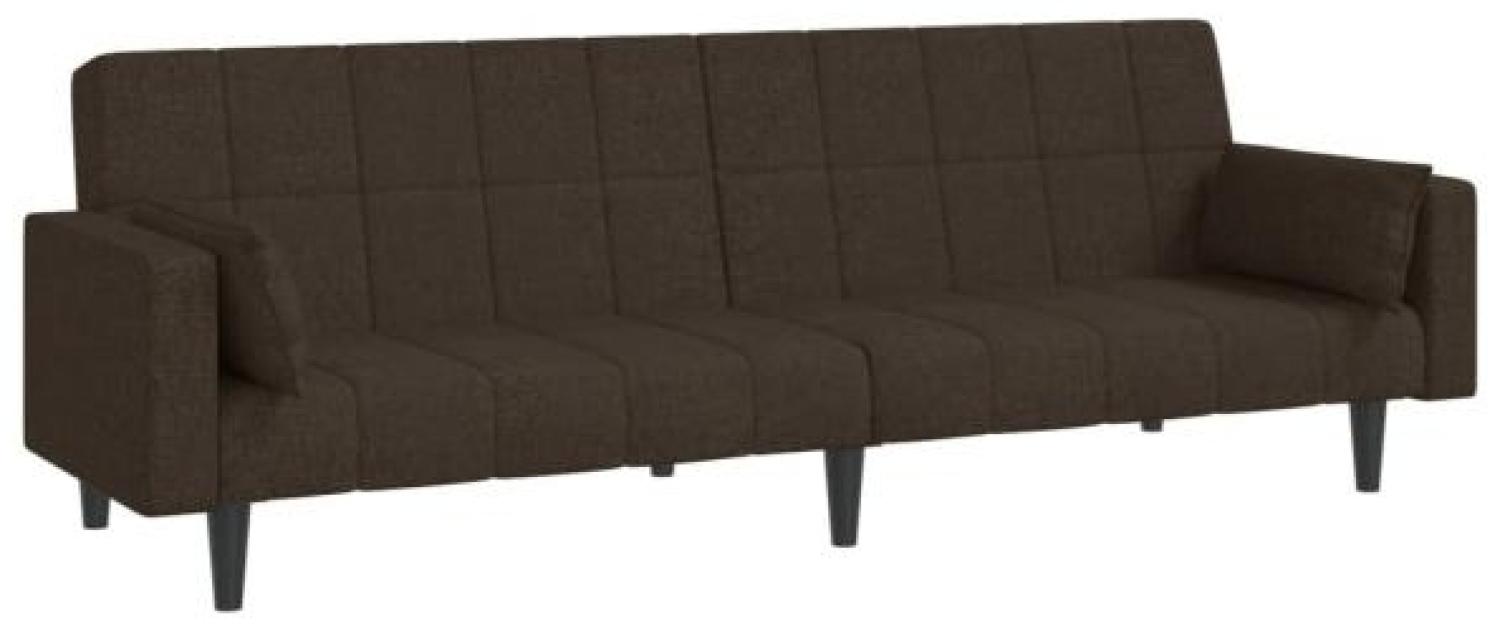 Schlafsofa 2-Sitzer mit 2 Kissen Dunkelbraun Stoff [337494] Bild 1