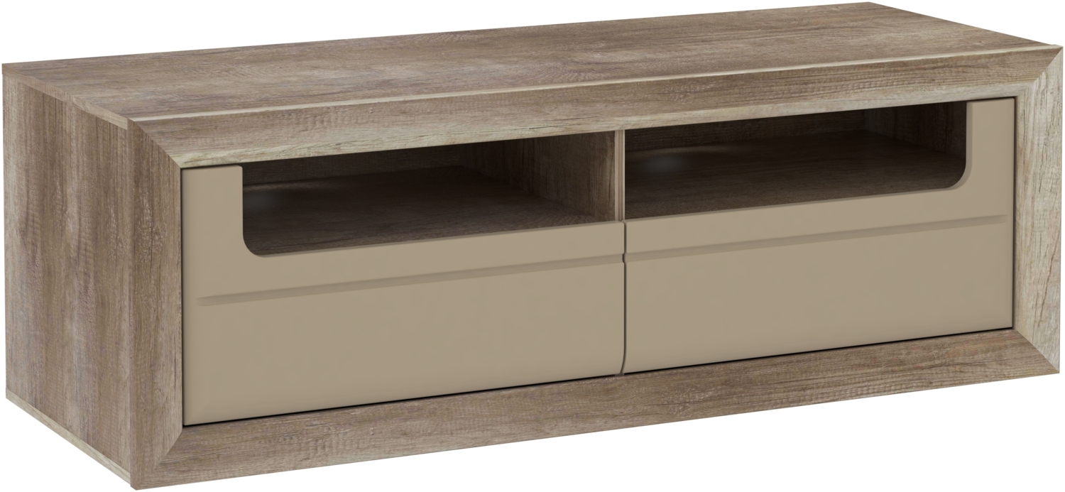 FORTE Tiziano TV-Unterschrank, Holzwerkstoff, Braun/Beige, 143,8 x 49,7 x 52,1 cm Bild 1