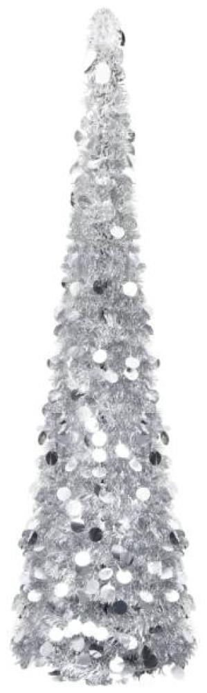 vidaXL Künstlicher Pop-Up-Weihnachtsbaum Silber 150 cm PET 320992 Bild 1