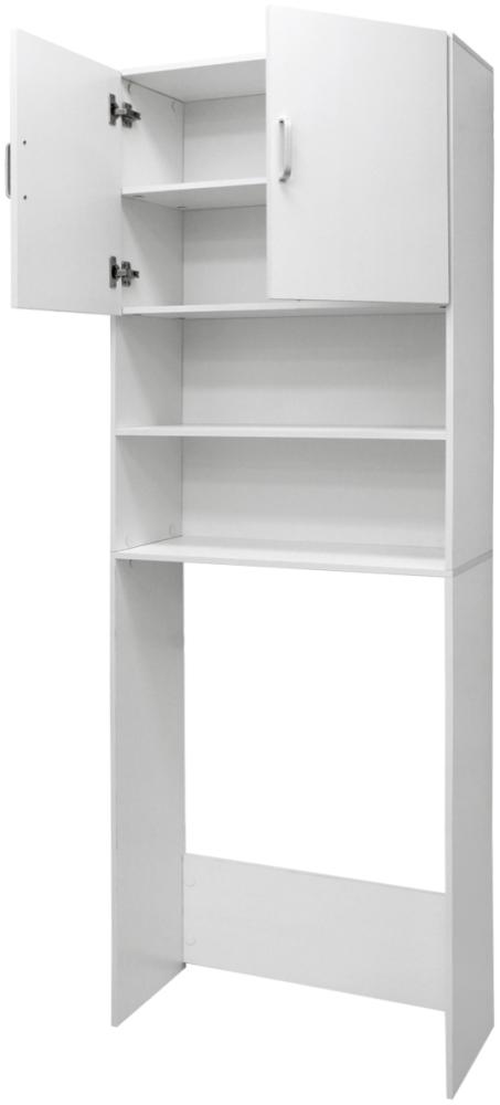 ML-DESIGN Waschmaschinenumbauschrank Badezimmerschrank für Waschmaschine Hochschrank Badmöbel Badregal Badregal mit Türen Weiß Umbauschrank Überbau Waschmaschinenüberbau Bild 1