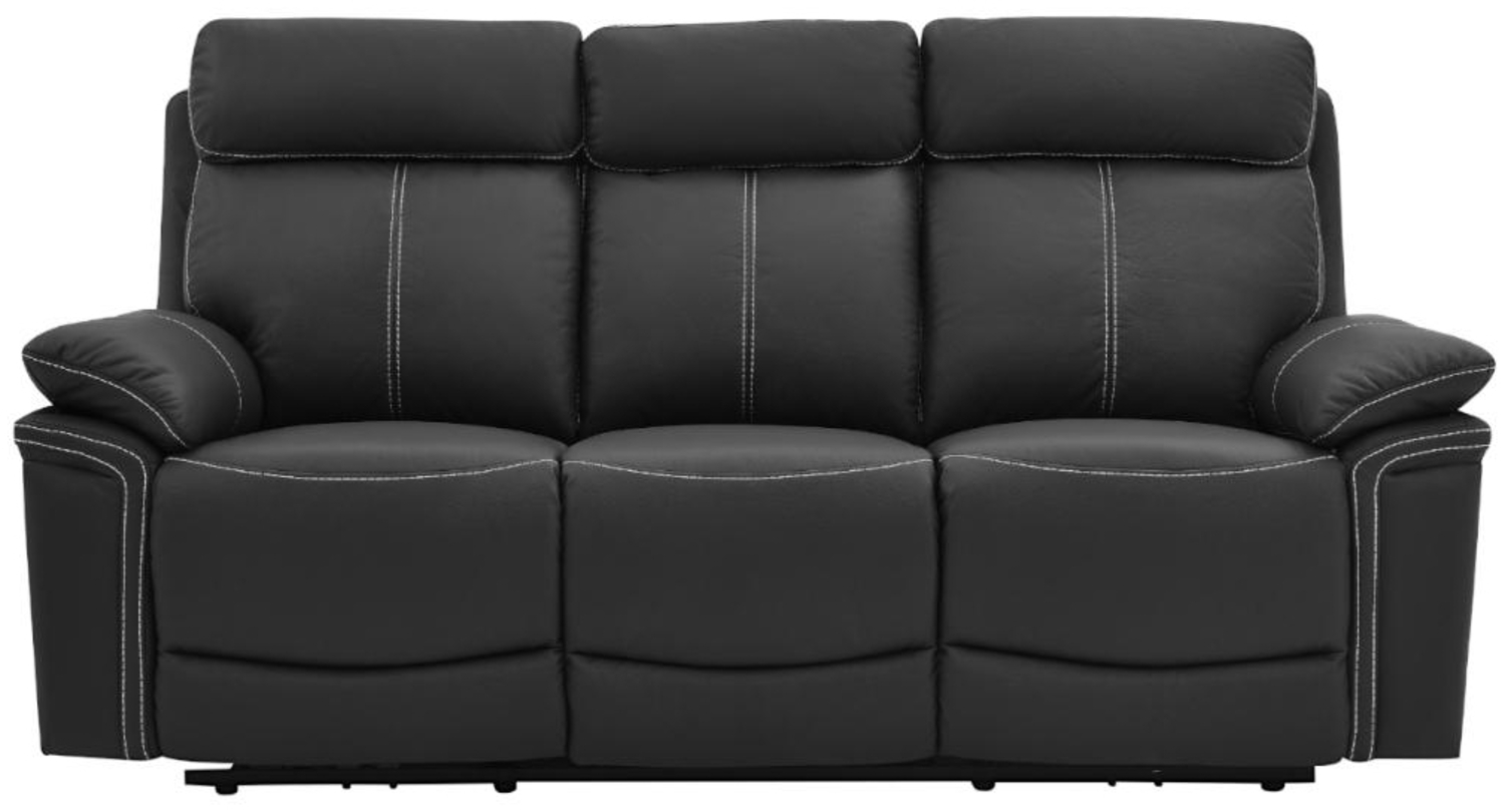 Relaxsofa elektrisch 3-Sitzer ISIRIS - Leder - Schwarz Bild 1