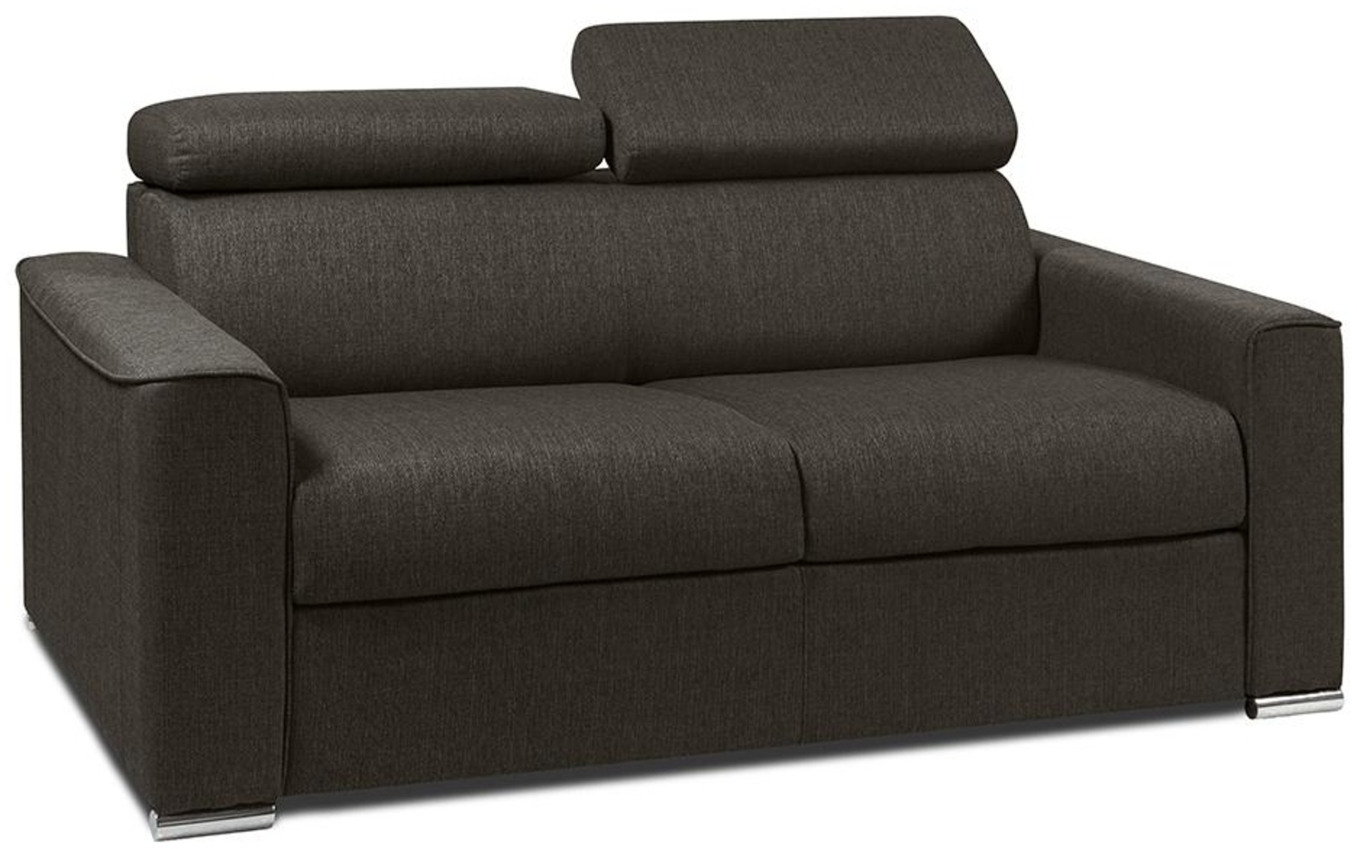 Schlafsofa 2-Sitzer Stoff VIZIR - Braun - Liegefläche: 120 cm - Matratzenhöhe: 14 cm Bild 1