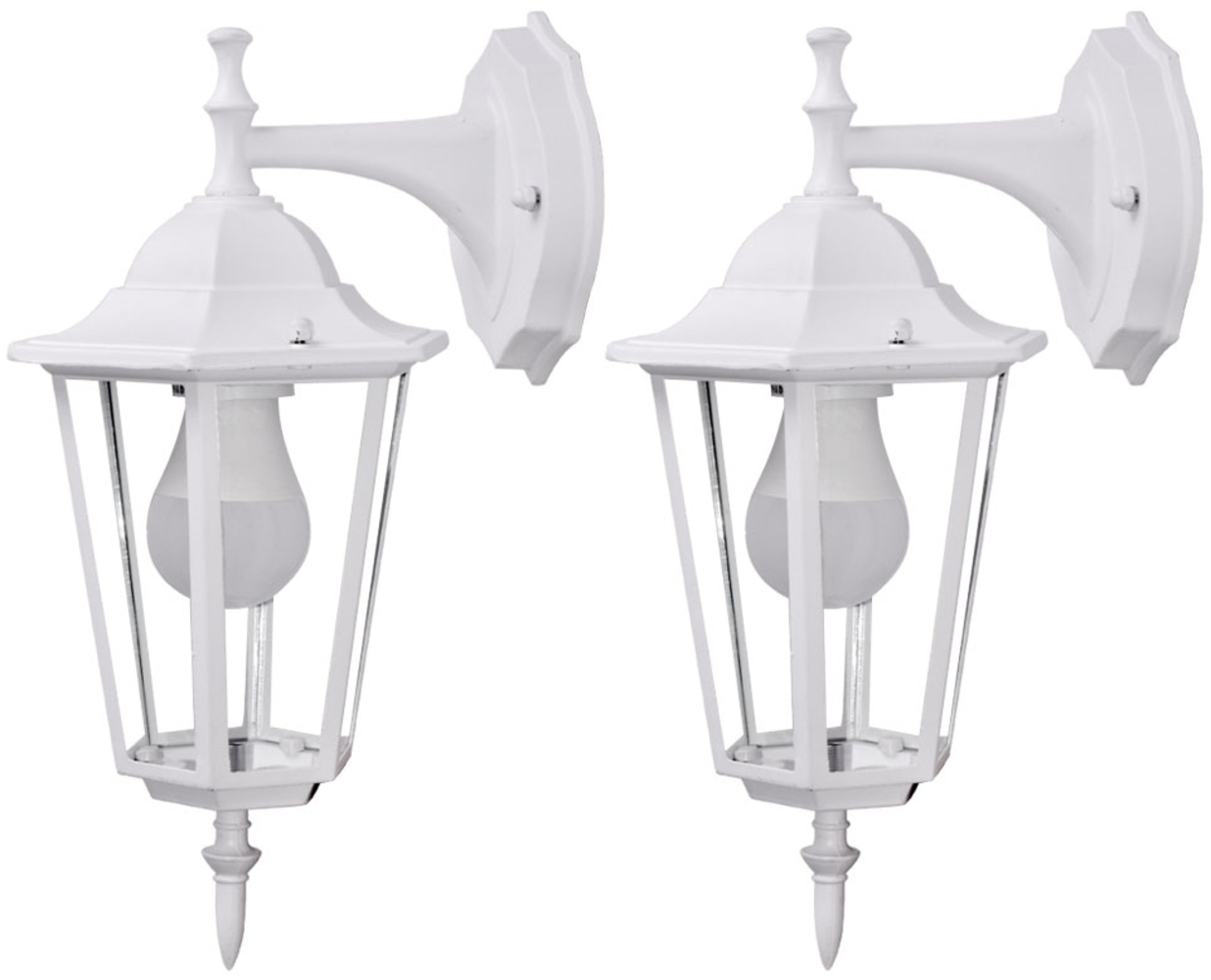 2er Set RGB LED Wandleuchten aus Alu und Glas in weiß VT-750 Bild 1