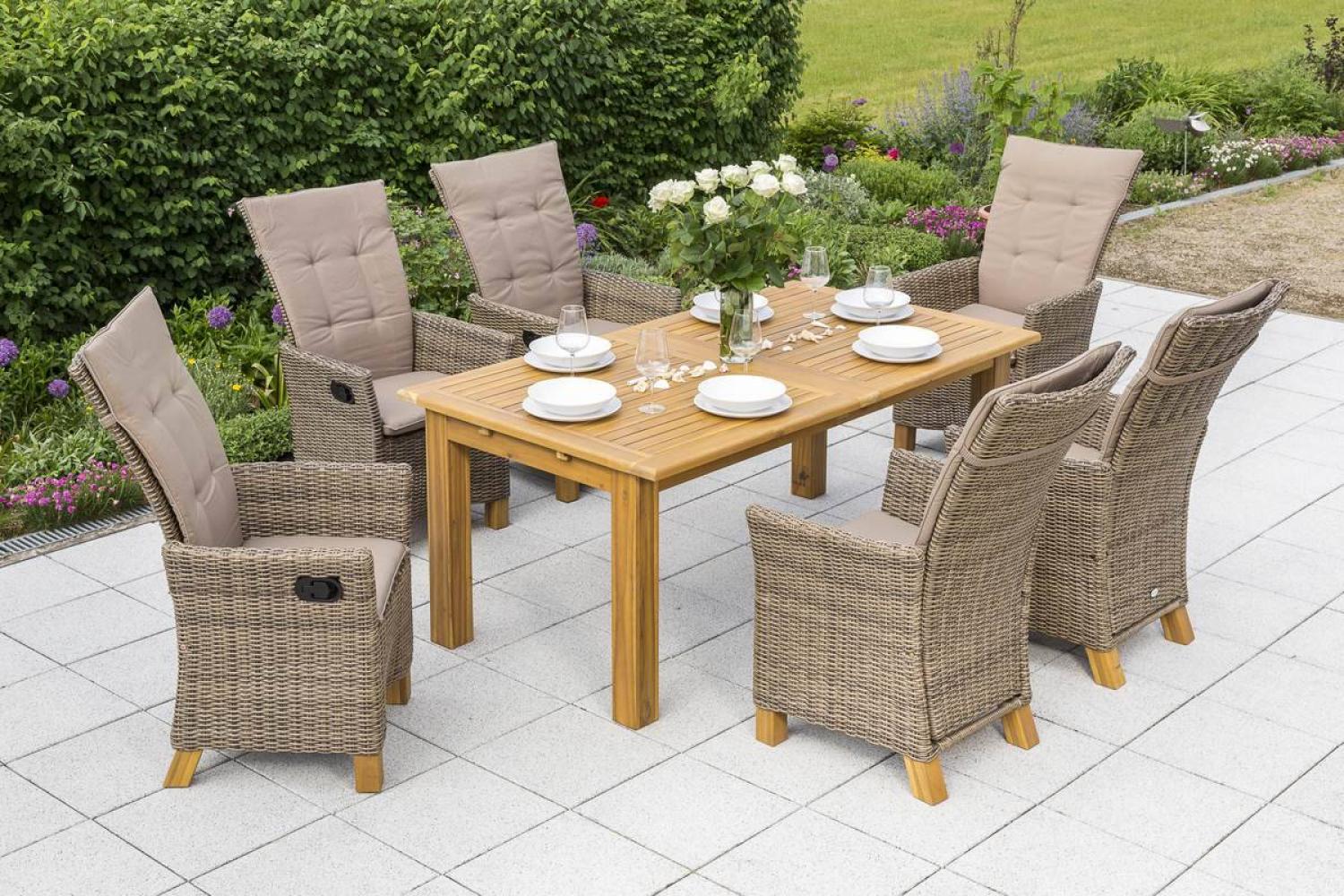 YOURSOL by Merxx Gartenmöbel Set Toskana 6 Personen mit Ausziehtisch 180 - 260 cm, Hochlehner Bild 1