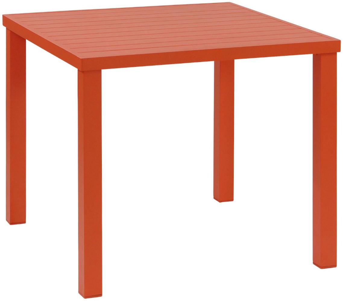 Inko Gartentisch Ronda Alu 90x90x74,5 cm Terrassentisch Orange Bild 1