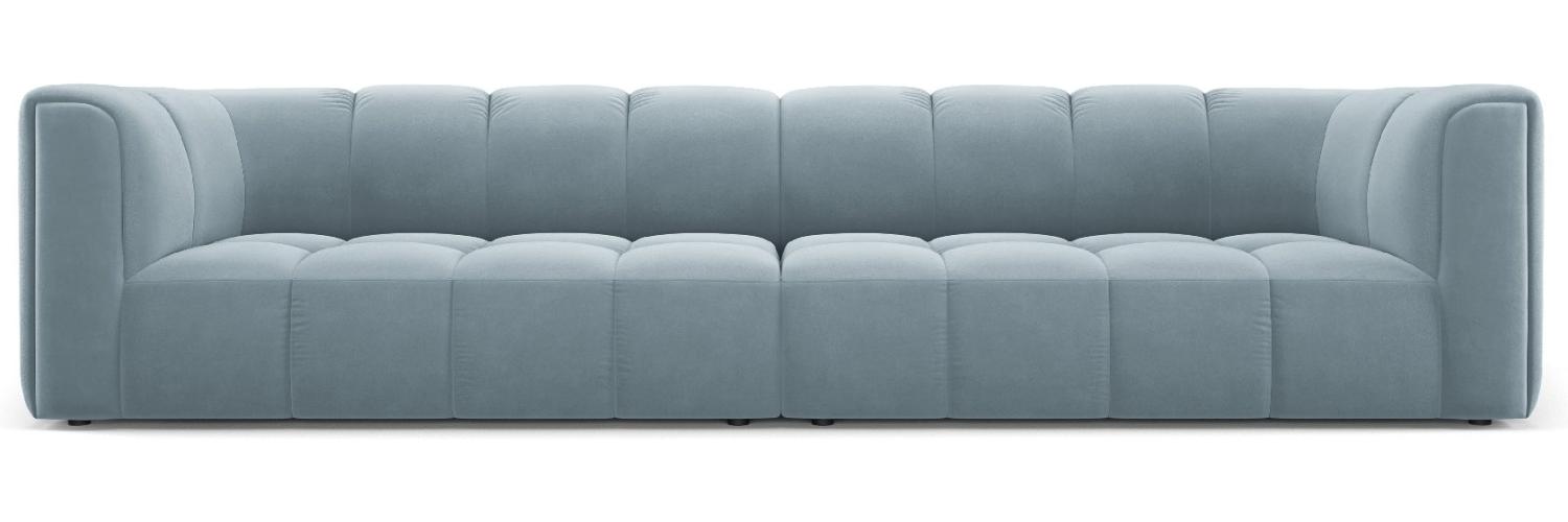 Micadoni Modulares Sofa Serena 4-Sitzer Samtstoff Hellblau Bild 1